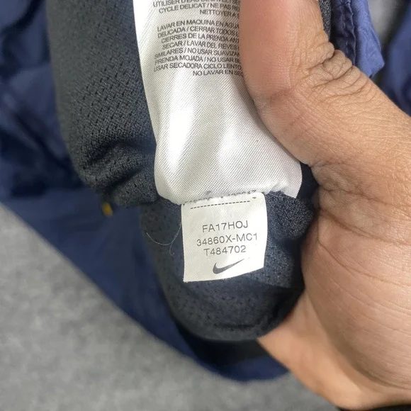 Michigan Wolverines Jacket Mens Medium Blue Nike NCAA Football Windbreaker - Picture 7 of 11